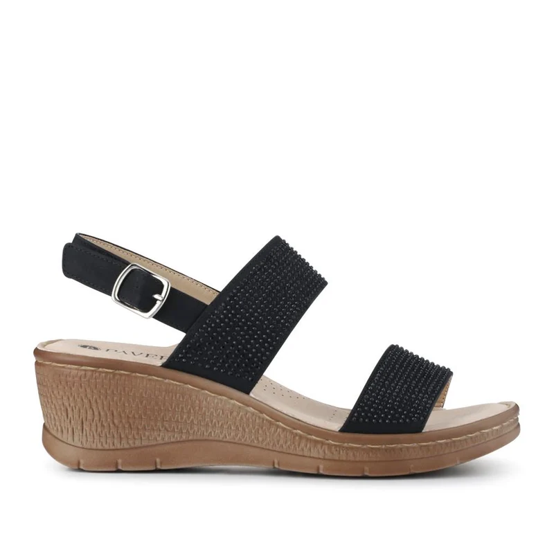 Buckle-Up Wedge Sandals - BAIZH41031 / 327 300 - Black