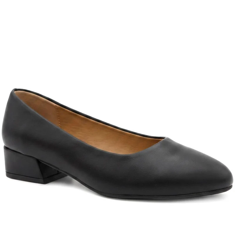 Wide Fit Smart Block Heel Court Shoes - TELOO44002 / 329 620
