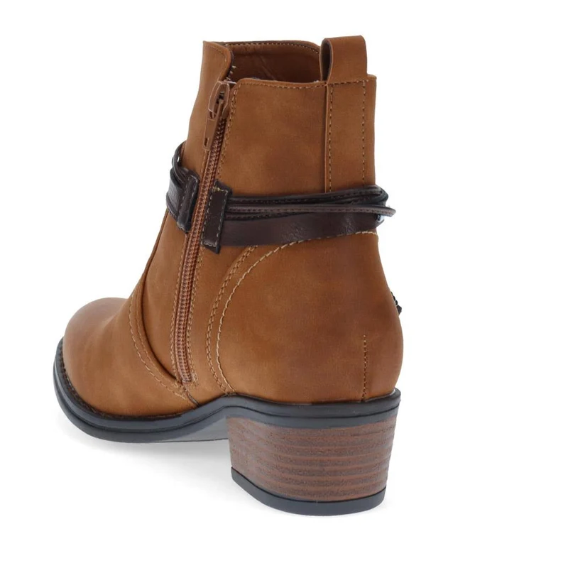 Western-Heeled Ankle Boots - TELOO40009 / 326 233 - Tan