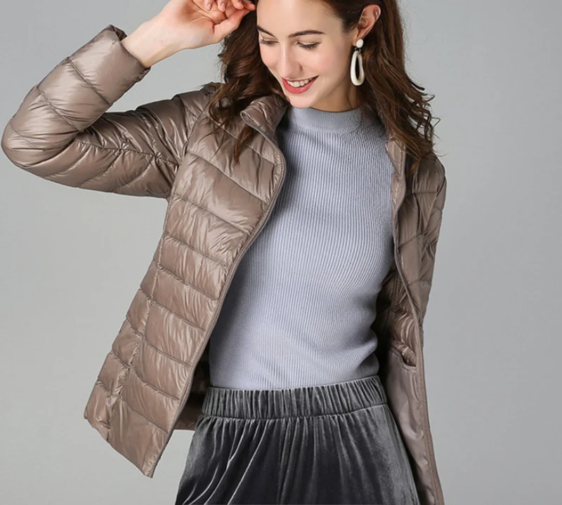 Elisabeth | Damen Steppjacke leichter Women Coat Stehkragen Reißverschluss Herbst Winter