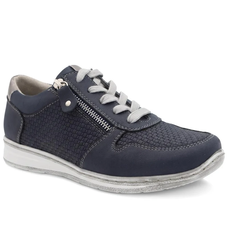 Wide Fit Casual Zip & Lace Trainers - WBINS43088 / 329 285