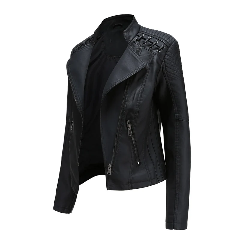 Lilian | Damen Modische Jacke mit asymmetrischem Reißverschluss
