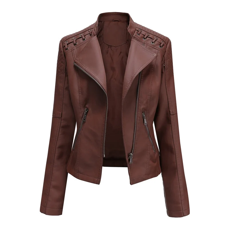 Lilian | Damen Modische Jacke mit asymmetrischem Reißverschluss