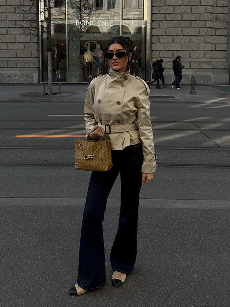 Katharina | Damen Winterjacke im Trench-Stil mit Gürtel und Doppelreihe
