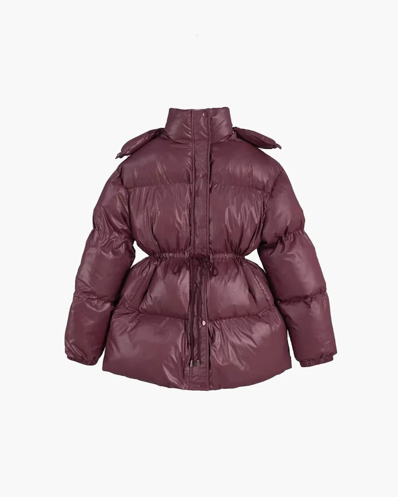 Pauline | Winter-Steppjacke für Damen mit Kordelzug und Glanzfinish