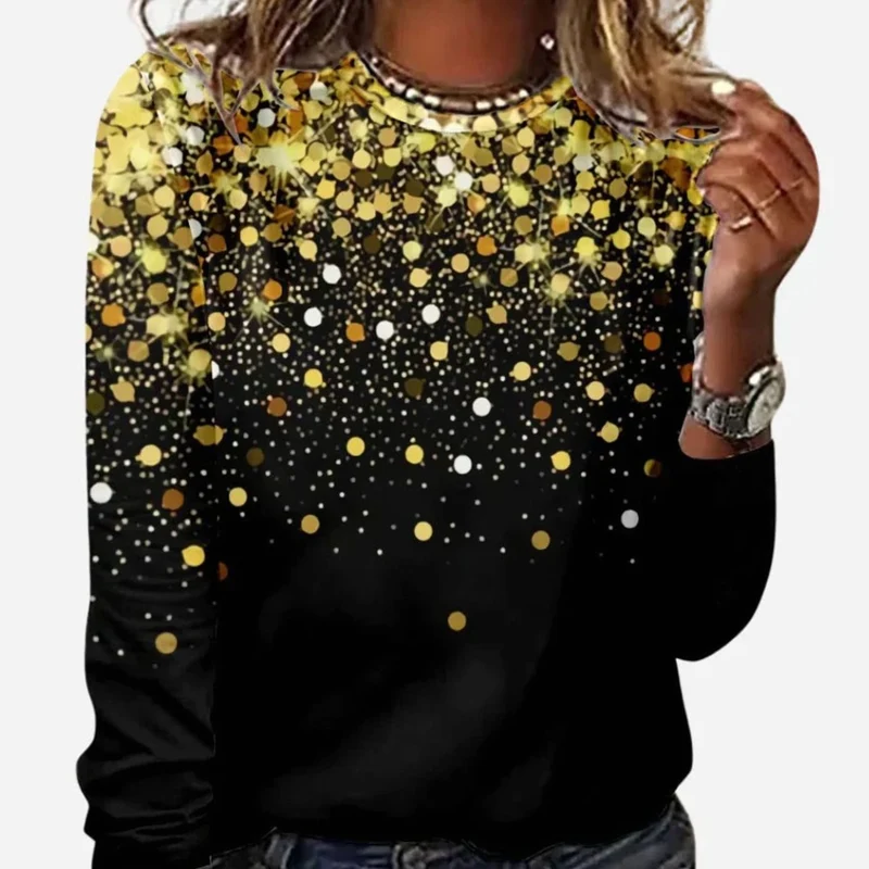 Elisabeth | Damen Weihnachtspullover mit funkelndem Sternenmuster Festlicher Langarmshirt