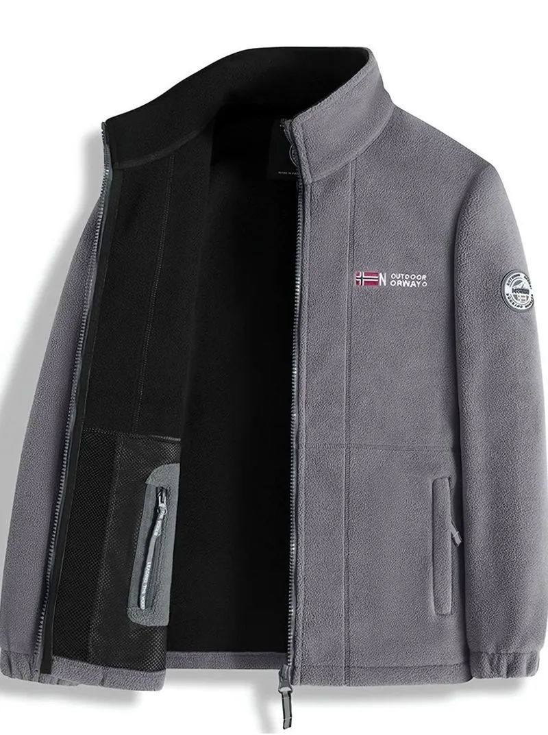 Maximilian | Herren Outdoor Fleece-Jacke mit Reißverschluss Stehkragen Wärmend