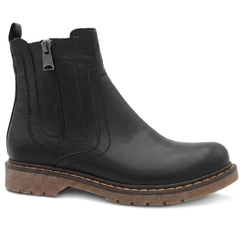 Wide Fit Leather Zip Up Ankle Boots - BELYNR44000 / 330 159