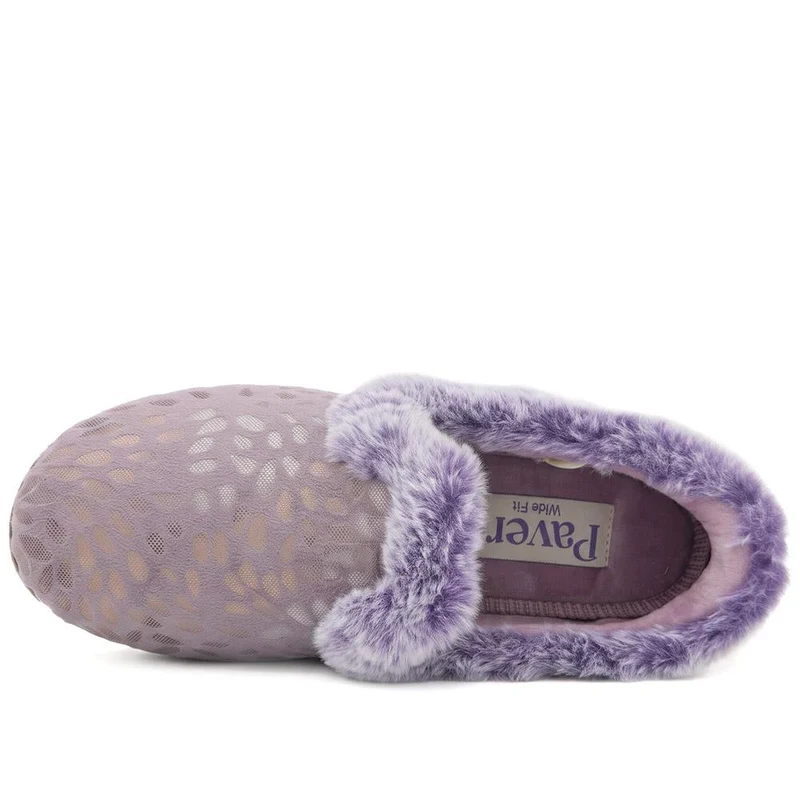 Wide Fit Hands Free Luxury Memory Foam Slippers - QING44000 / 329 841 - Lilac