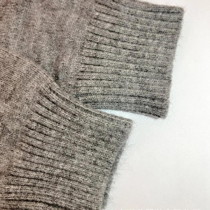 Lena | Damen Strickjacke mit Kapuze Langarm Schriftzug Muster