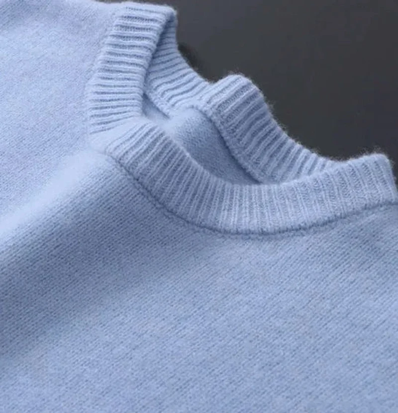 Elias | Herren Mens Knit Sweater Warmer Mohair Rundhals Pullover