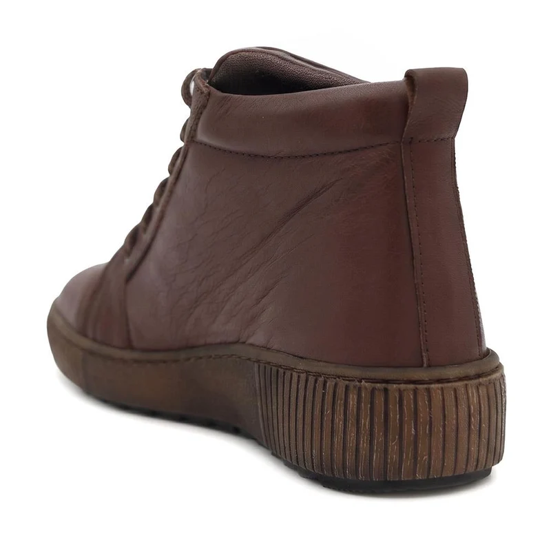 Leather Lace-Up Boots - HAK40013 / 326 039 - Chocolate