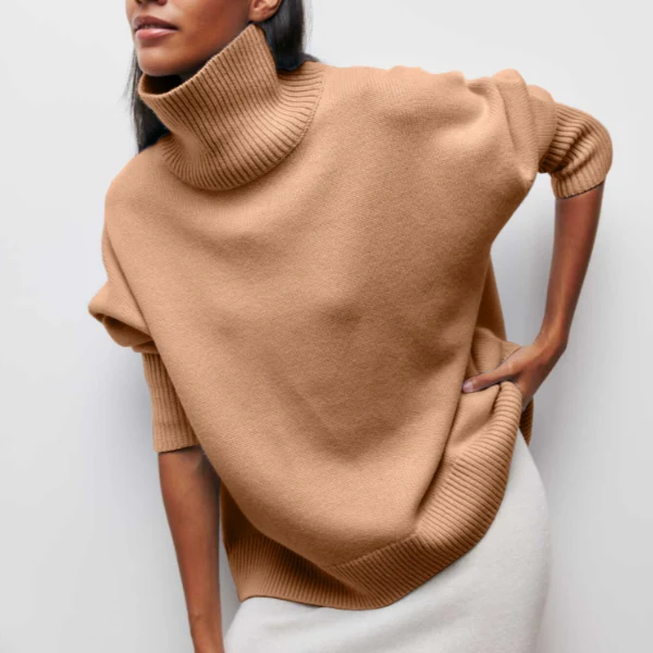 Lilian | Damen Übergroßer Winterpullover mit hohem Kragen