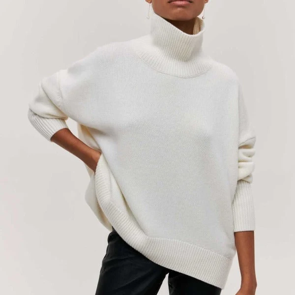 Lilian | Damen Übergroßer Winterpullover mit hohem Kragen