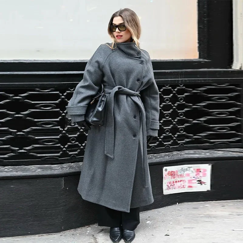 Kerstin | Damen Winter-Trenchcoat mit Gürtel gegen Kälte