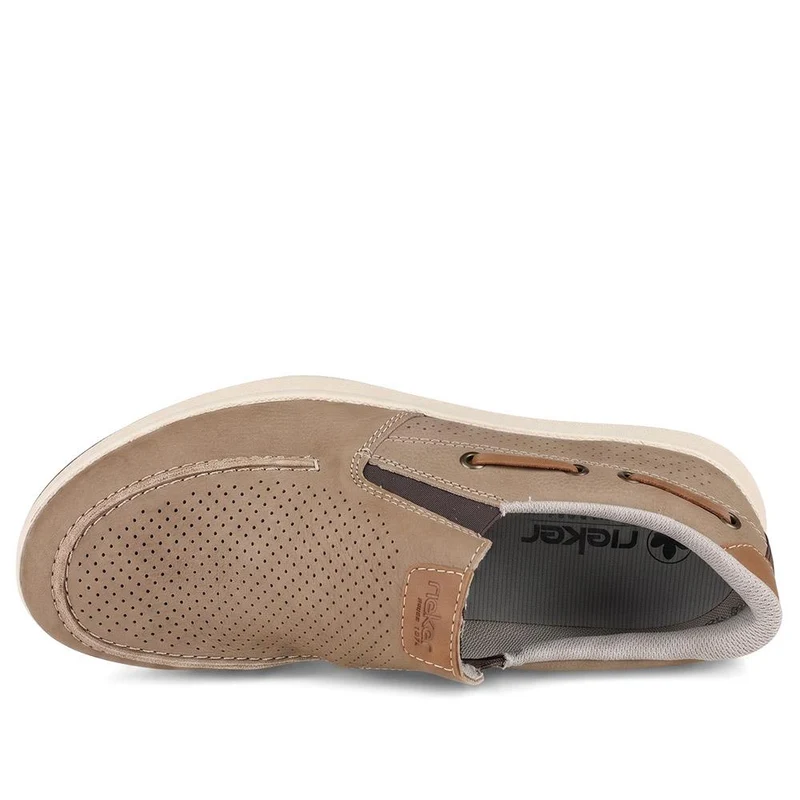 Rieker Leather Elastic Fit Slip On Shoes - RKR43062 / 330 548 - Grey