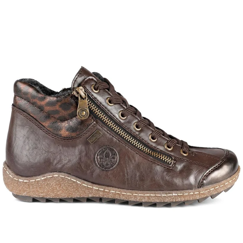 Rieker Zip & Lace High-Top Trainers - RKR42531 / 327 695 - Chocolate