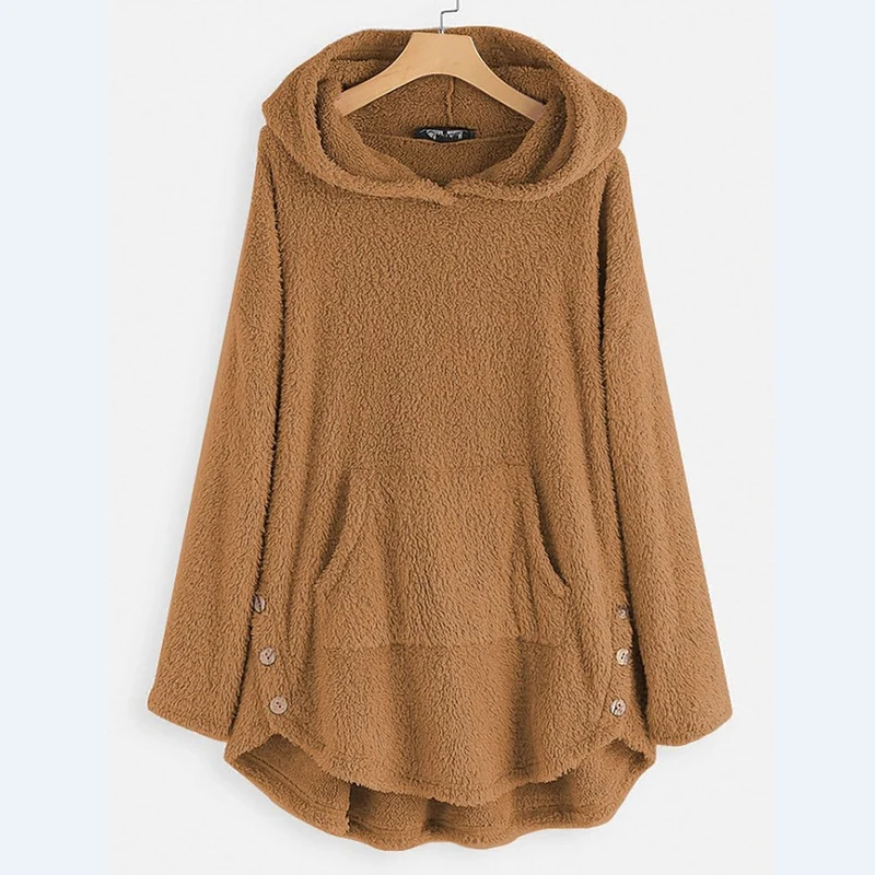 Elisabeth | Damen Plüsch Hoodie Pullover weicher Fleece-Reißverschluss-Sweatshirt mit Katzenmotiv
