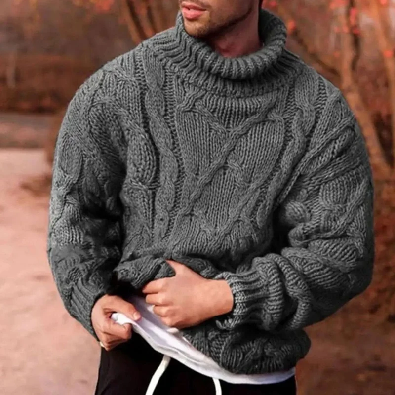 Fabian | Herren Grobstrick Rollkragenpullover für den Winter