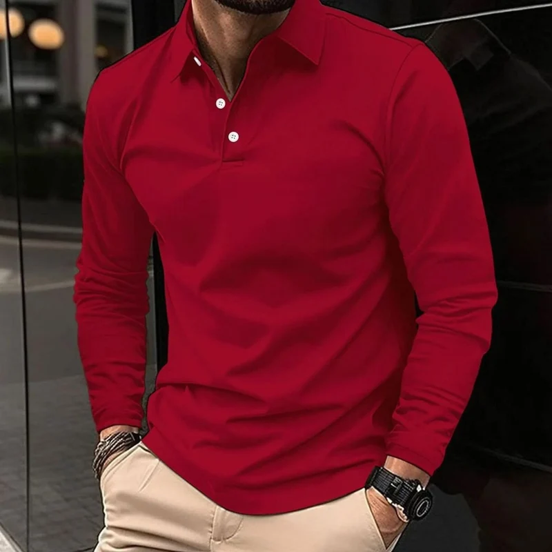 Niklas | Herren Klassisches Langarm-Poloshirt Slim-Fit Kentkragen