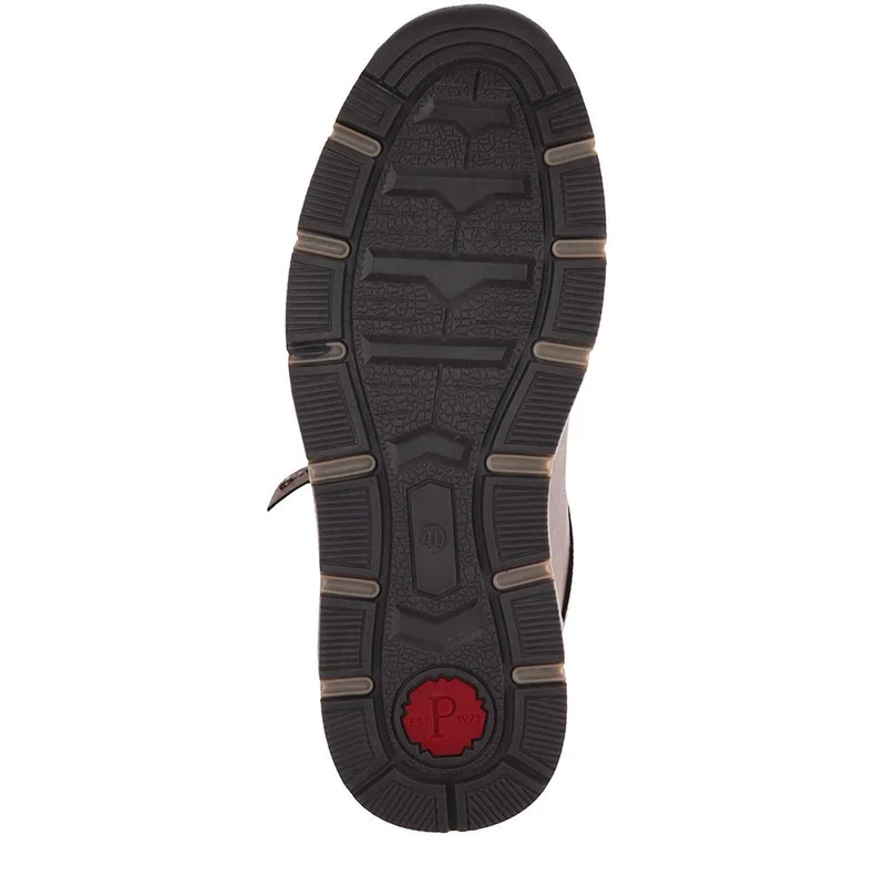 Wide Fit Leather Zip/Lace Trainers - WBINS40023 / 325 785 - Brown