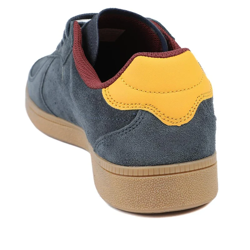 Leather Suede Lace Up Trainers - DINGX43004 / 329 047 - Navy