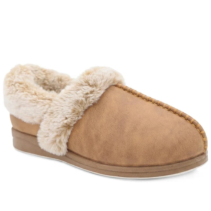 Wide Fit Fur Lined Full Slippers - QING44003 / 329 843