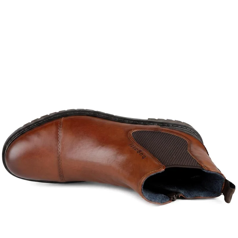 Bugatti Wide Fit Casual Heeled Chelsea Boots - BUG44503 / 329 641 - Cognac