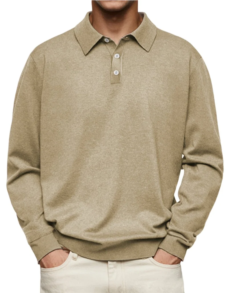 Leon | Herren Langarm-Poloshirt klassischer Schnitt knitterarm