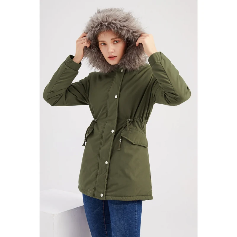 Gabriela | Damen Warme Winterjacke mit langen Ärmeln