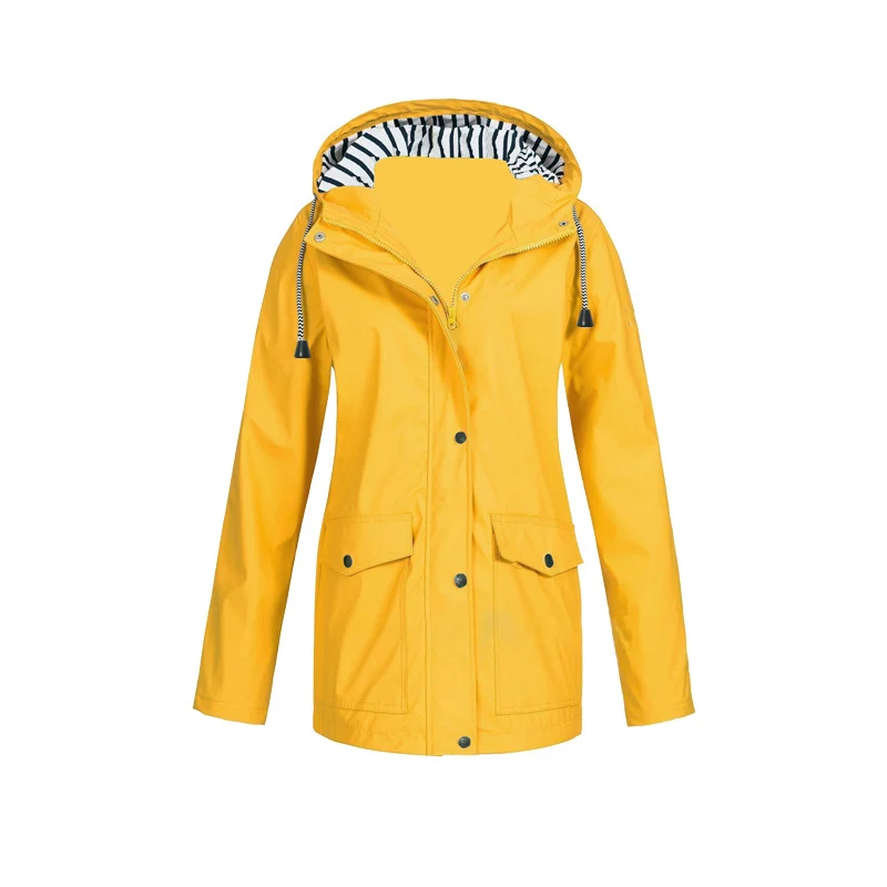 Annika | Damen Regenjacke mit Kapuze und Reißverschluss