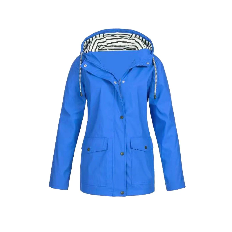 Annika | Damen Regenjacke mit Kapuze und Reißverschluss