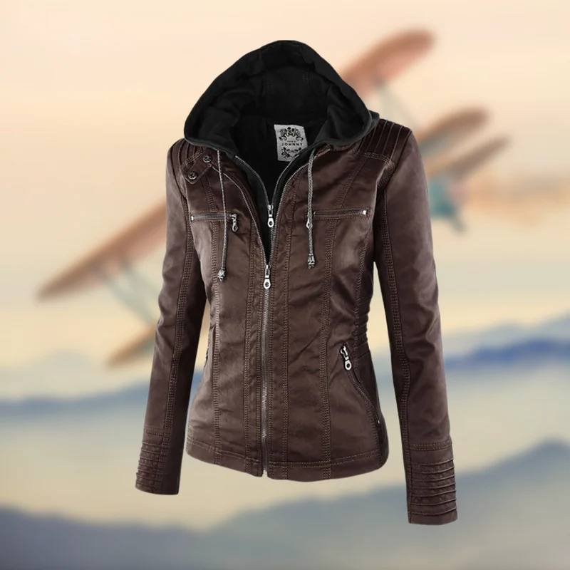 Natascha | Damen Slim Fit Lederjacke mit Reißverschluss