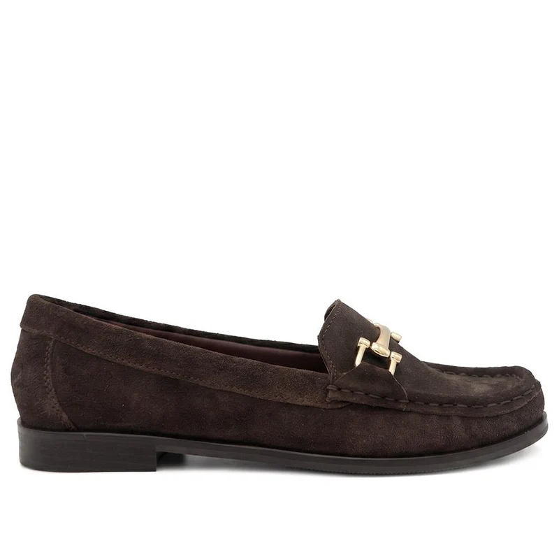 Leather Snaffle Detail Smart Moccasins - MINTL44001 / 329 720 - Chocolate Suede