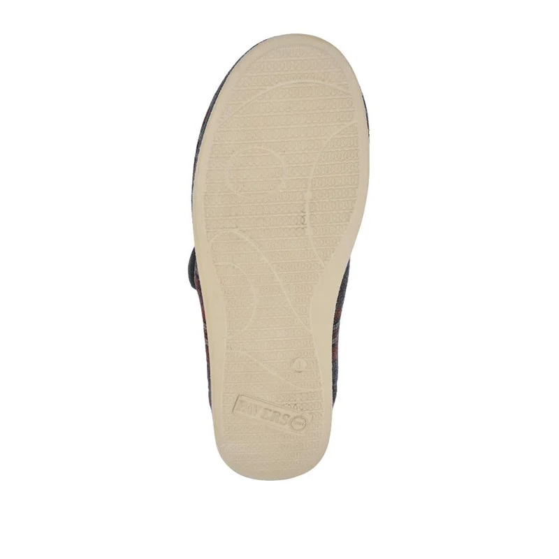 Wide Fit Wool Slippers - QING42013 / 327 974 - Grey-Red