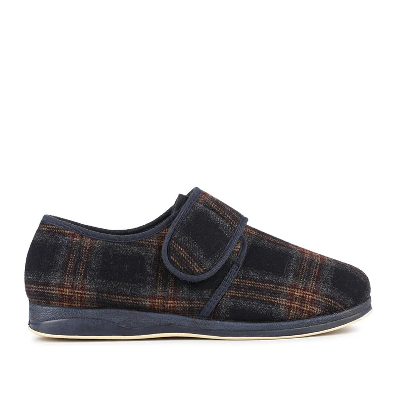 Wide Fit Wool Slippers - QING42013 / 327 974 - Navy