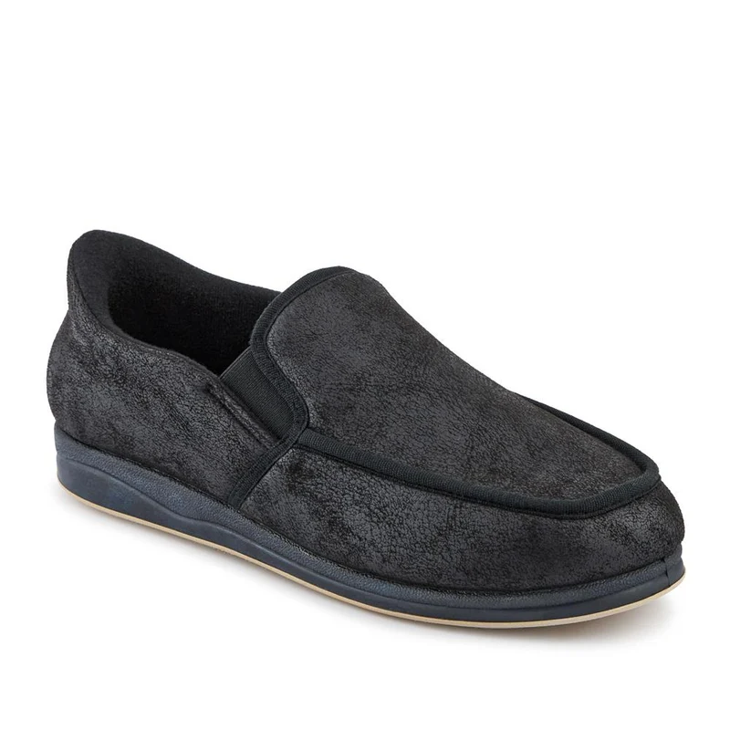 Easy Step In Extra Wide Memory Foam Slippers - QING42000 / 327 899 - Black