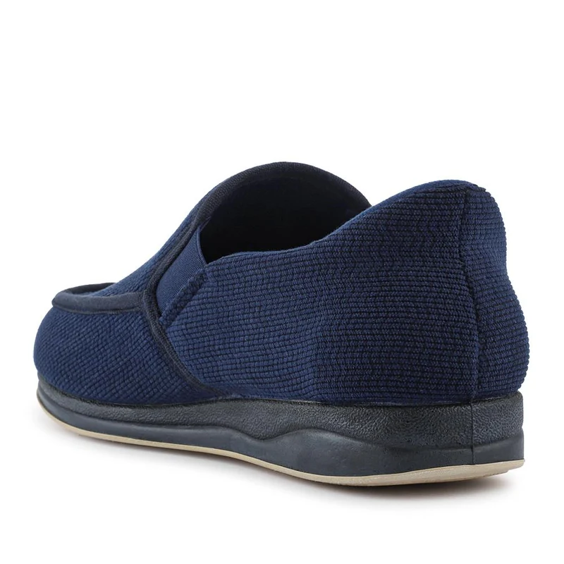 Easy Step In Extra Wide Corduroy Slippers - QING42009 / 327 900 - Navy