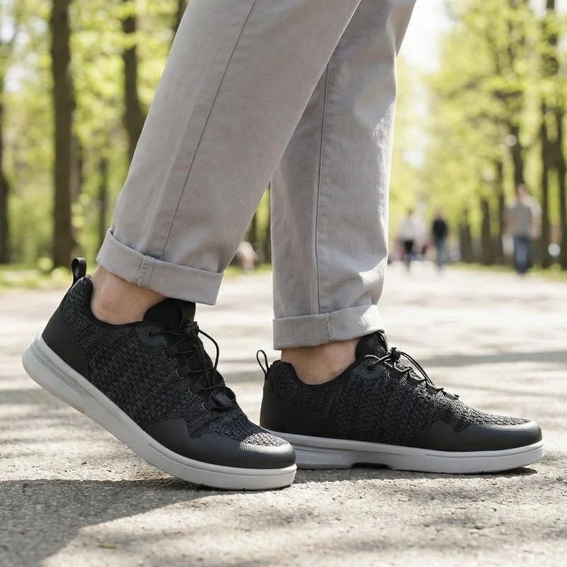 Bungee-Laced Memory Foam Shoes - BOJIE41027 / 327 404 - Black