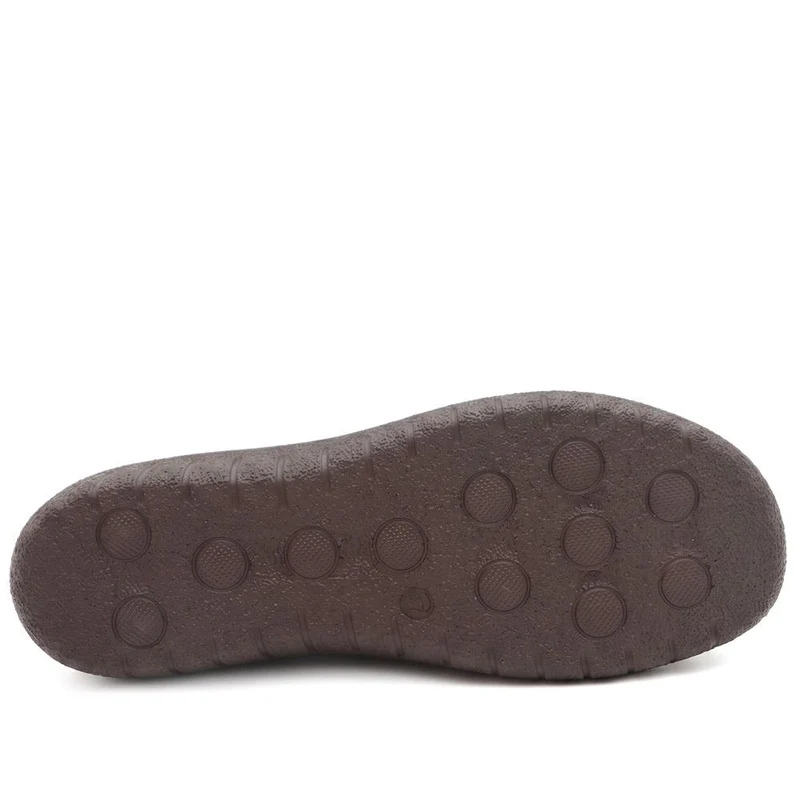 Loretta Leather Elastic Fit Slip On Shoes - HAK44005 / 329 717 - Brown Nubuck