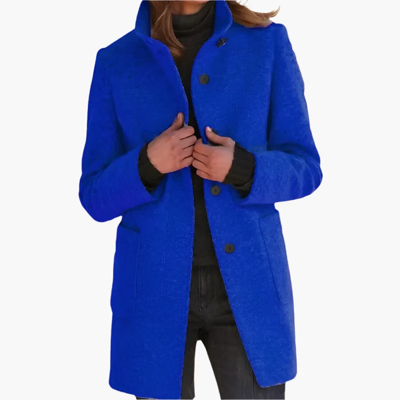 Jessica | Damen Winter Mantel mit Langem Ärmel im Klassischen Stil