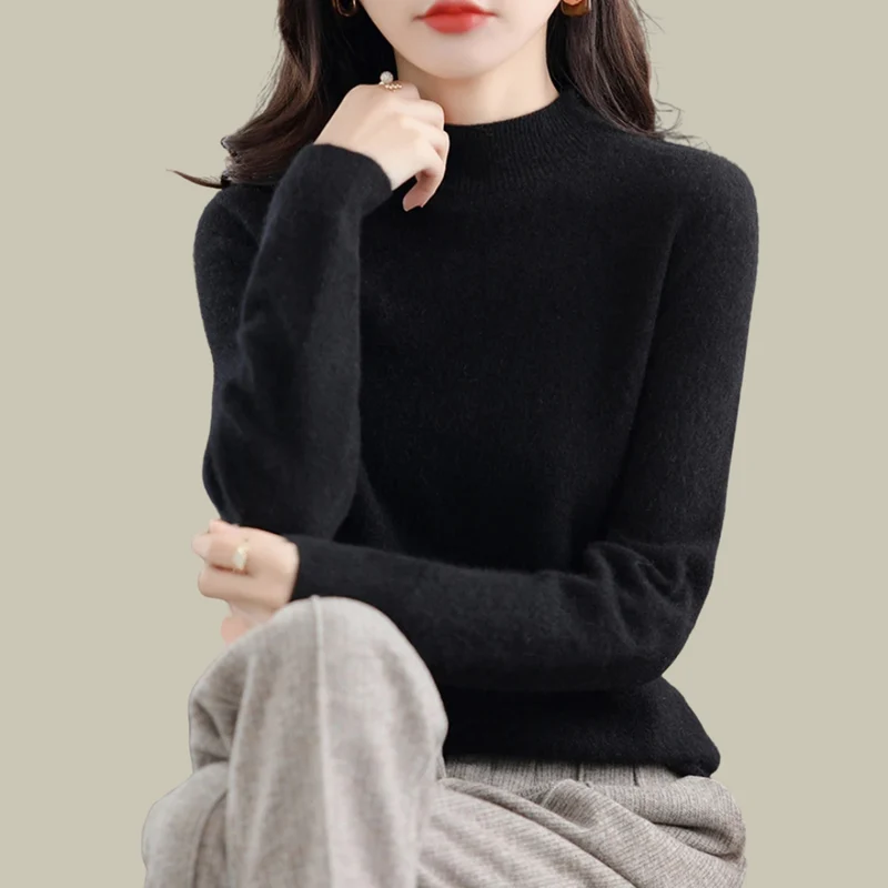 Monika | Damen Rollkragenpullover aus Merinowolle für den Winter