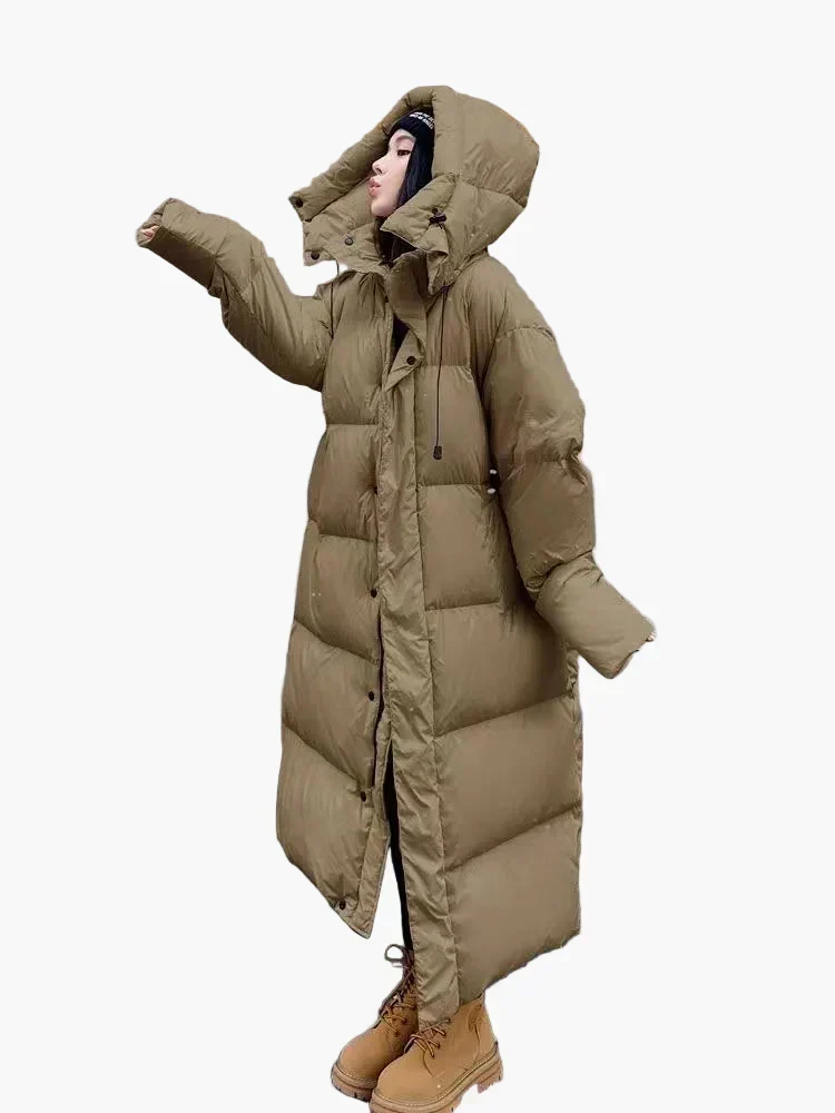 Daniela | Damen Oversized Langer Kapuzen Winter Puffer Mantel