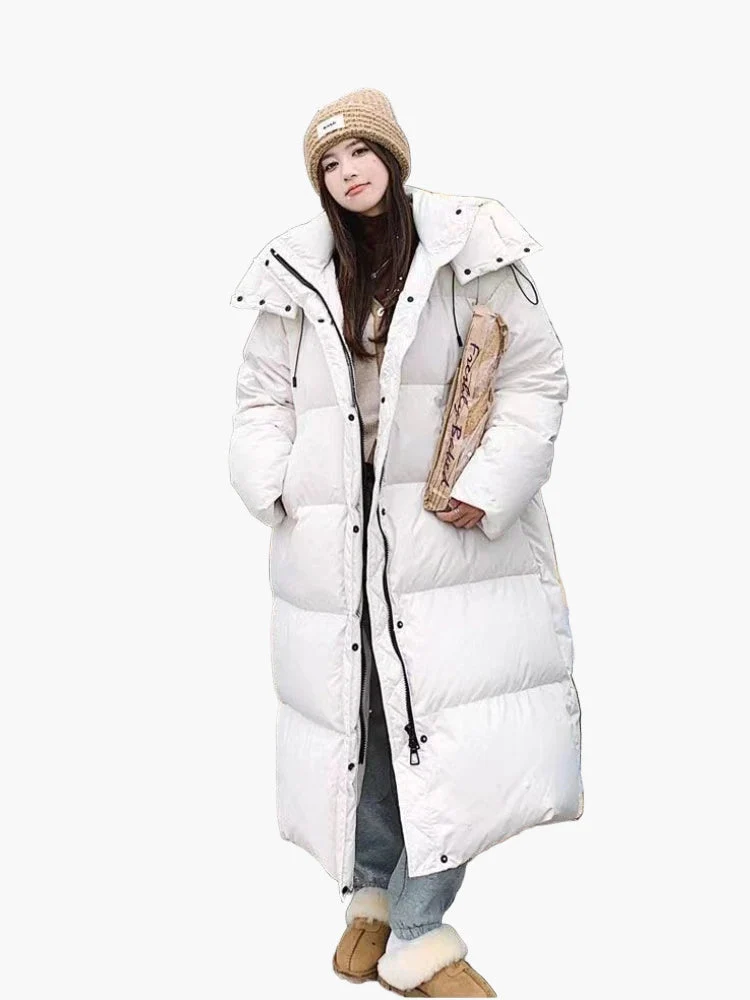 Daniela | Damen Oversized Langer Kapuzen Winter Puffer Mantel
