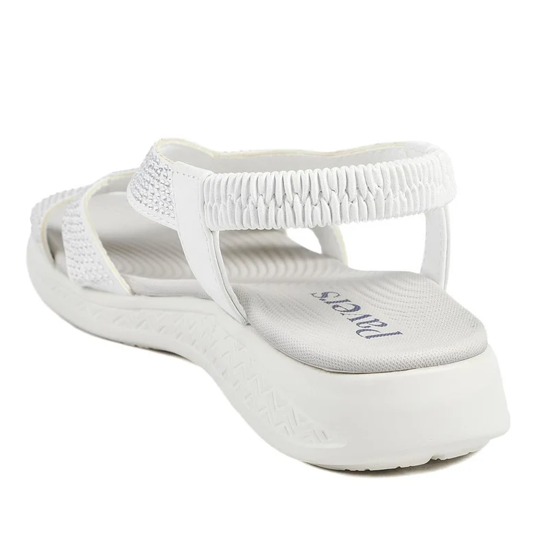 Stretch Fit Embellished Daily Sandals - BAIZH43043 / 329 308 - White