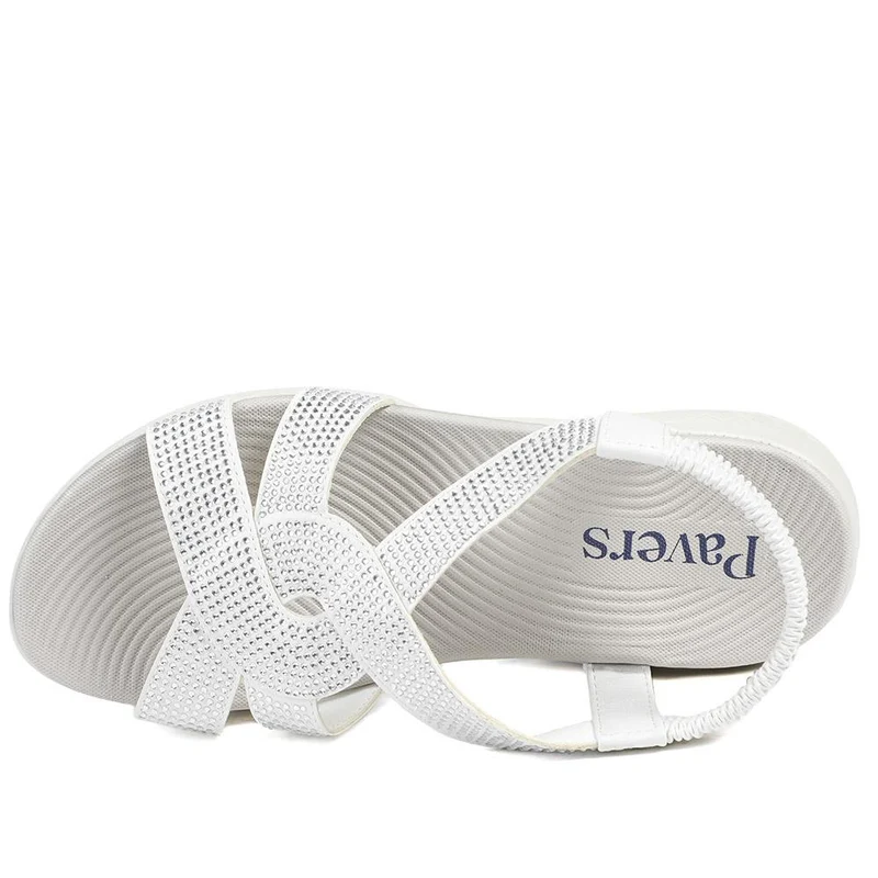 Stretch Fit Embellished Daily Sandals - BAIZH43043 / 329 308 - White