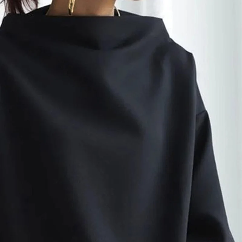 Mia | Damen Oversized Stehkragen Knit Sweater Weicher Strickpullover