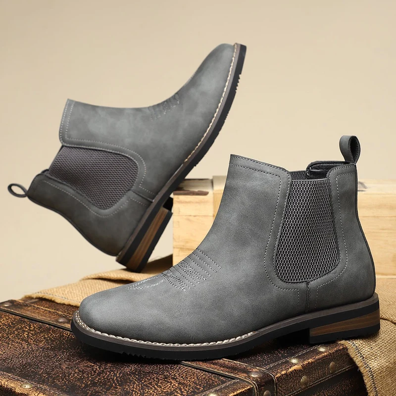 Elias | Herren Chelsea Boots Zeitlose Slip-On Stiefel mit Elastikeinsatz