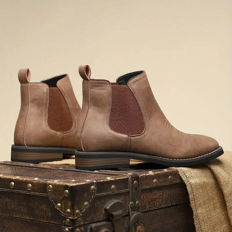 Elias | Herren Chelsea Boots Zeitlose Slip-On Stiefel mit Elastikeinsatz