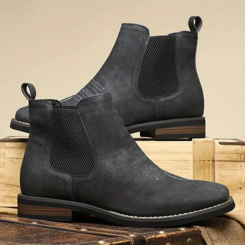 Elias | Herren Chelsea Boots Zeitlose Slip-On Stiefel mit Elastikeinsatz